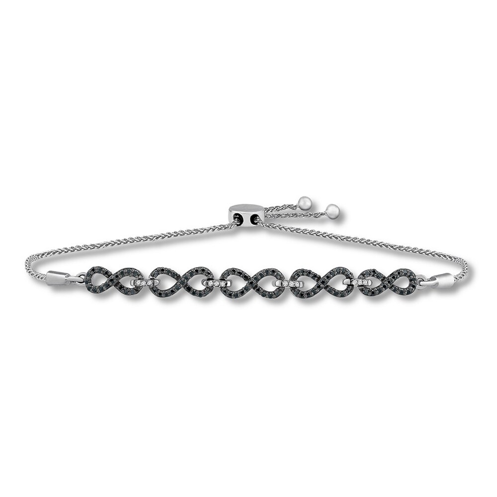 Black Diamond Infinity Bolo Bracelet 3/8 ct tw 10K White Gold qzhEk1kz Black Diamond Infinity Bolo Bracelet 3/8 ct tw 10K White Gold qzhEk1kz