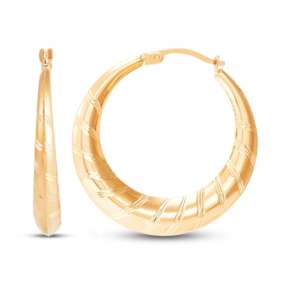 Round Hoop Earrings 10K Yellow Gold rEmL3u8C Round Hoop Earrings 10K Yellow Gold rEmL3u8C