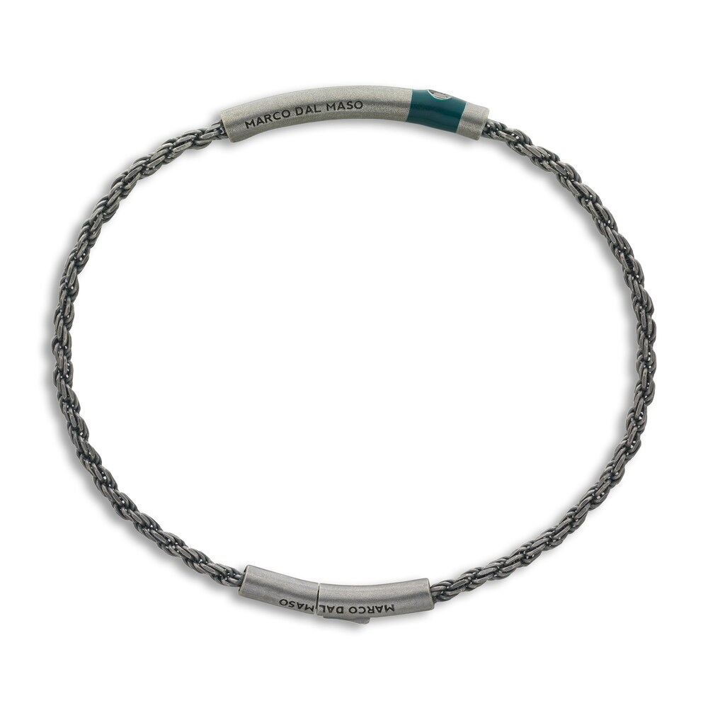 Marco Dal Maso Men\'s Black Diamond Accent Bracelet Green Enamel/Sterling Silver 8\" rJ9jB8i0 Marco Dal Maso Men\'s Black Diamond Accent Bracelet Green Enamel/Sterling Silver 8\" rJ9jB8i0