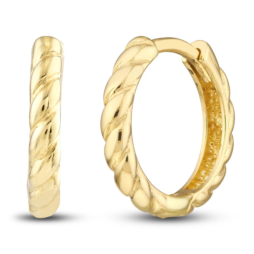 Ribbed Spiral Hoop Earrings 14K Yellow Gold rSZF90fa Ribbed Spiral Hoop Earrings 14K Yellow Gold rSZF90fa