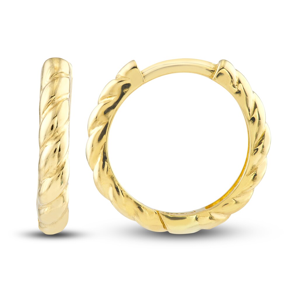 Ribbed Spiral Hoop Earrings 14K Yellow Gold rSZF90fa Ribbed Spiral Hoop Earrings 14K Yellow Gold rSZF90fa