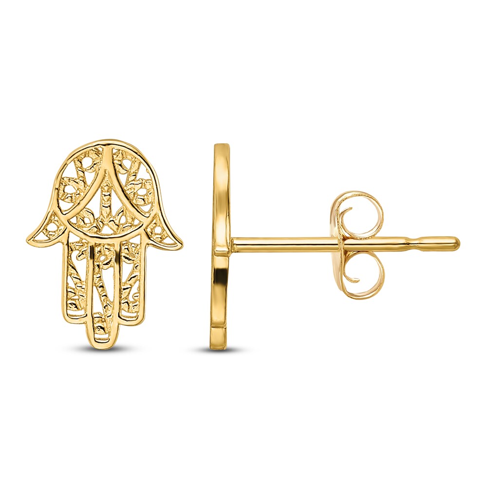 Hamsa Stud Earrings 14K Yellow Gold rXlsi90m Hamsa Stud Earrings 14K Yellow Gold rXlsi90m