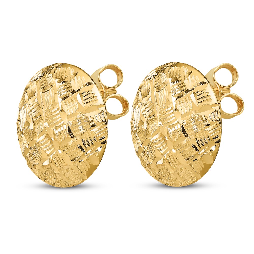 Diamond-cut Button Stud Earrings 14K Yellow Gold reM3ejJO Diamond-cut Button Stud Earrings 14K Yellow Gold reM3ejJO