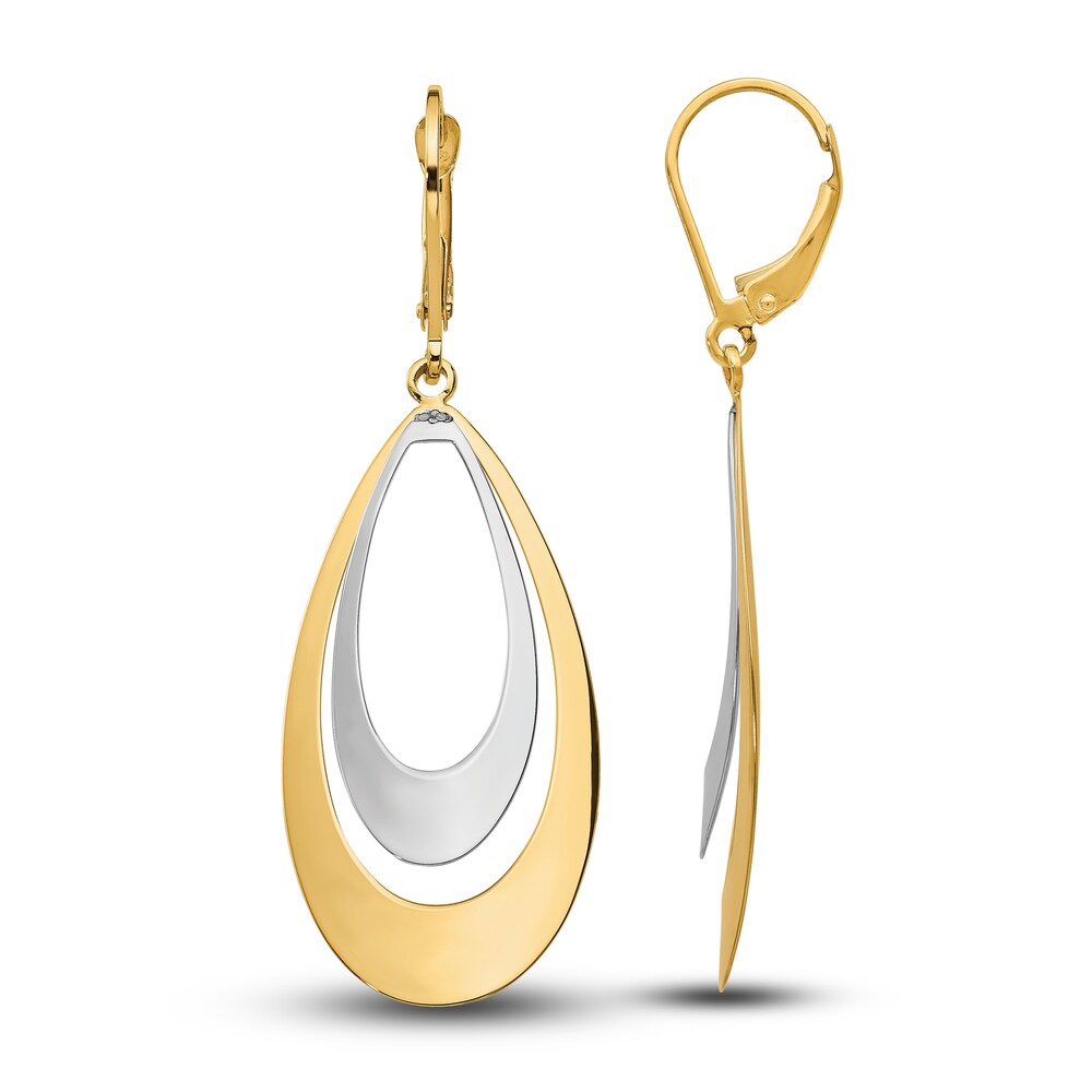 Open Teardrop Dangle Earrings 14K Two-Tone Gold rgbDhHeE Open Teardrop Dangle Earrings 14K Two-Tone Gold rgbDhHeE