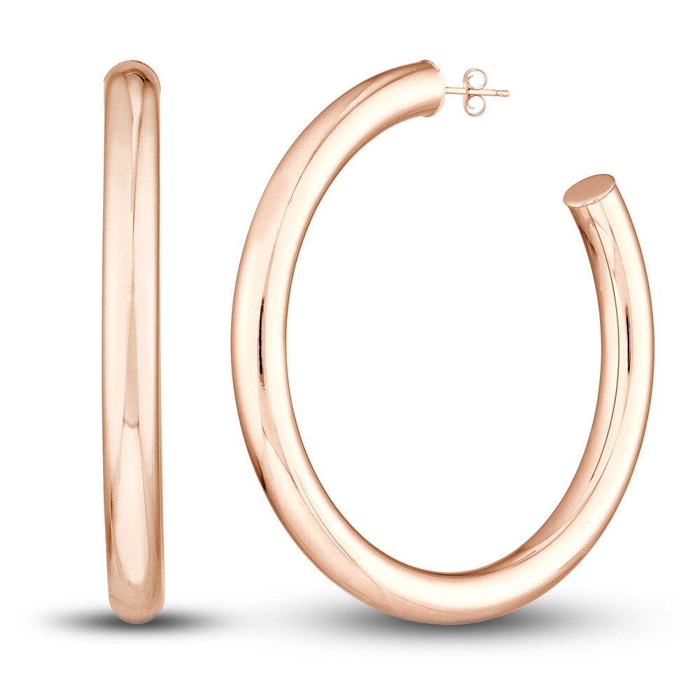 Polished Hoop Earrings 14K Rose Gold 50mm rxvP6s4L Polished Hoop Earrings 14K Rose Gold 50mm rxvP6s4L