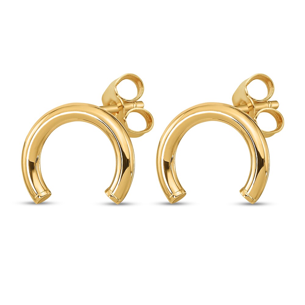 U Shape Tube Stud Earrings 14K Yellow Gold ry9dFS9y U Shape Tube Stud Earrings 14K Yellow Gold ry9dFS9y