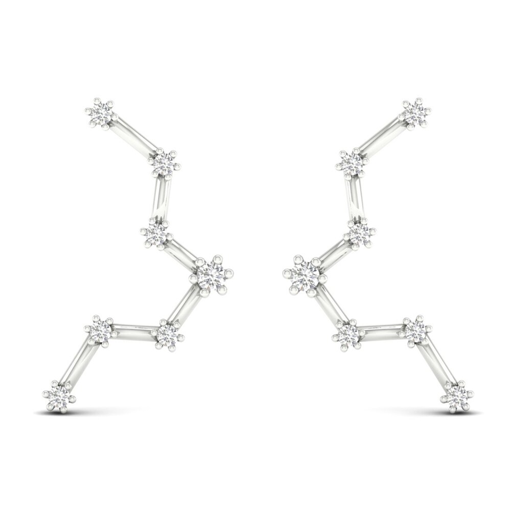 Diamond Pisces Constellation Earrings 1/8 ct tw Round 14K White Gold sBaGmYoD Diamond Pisces Constellation Earrings 1/8 ct tw Round 14K White Gold sBaGmYoD
