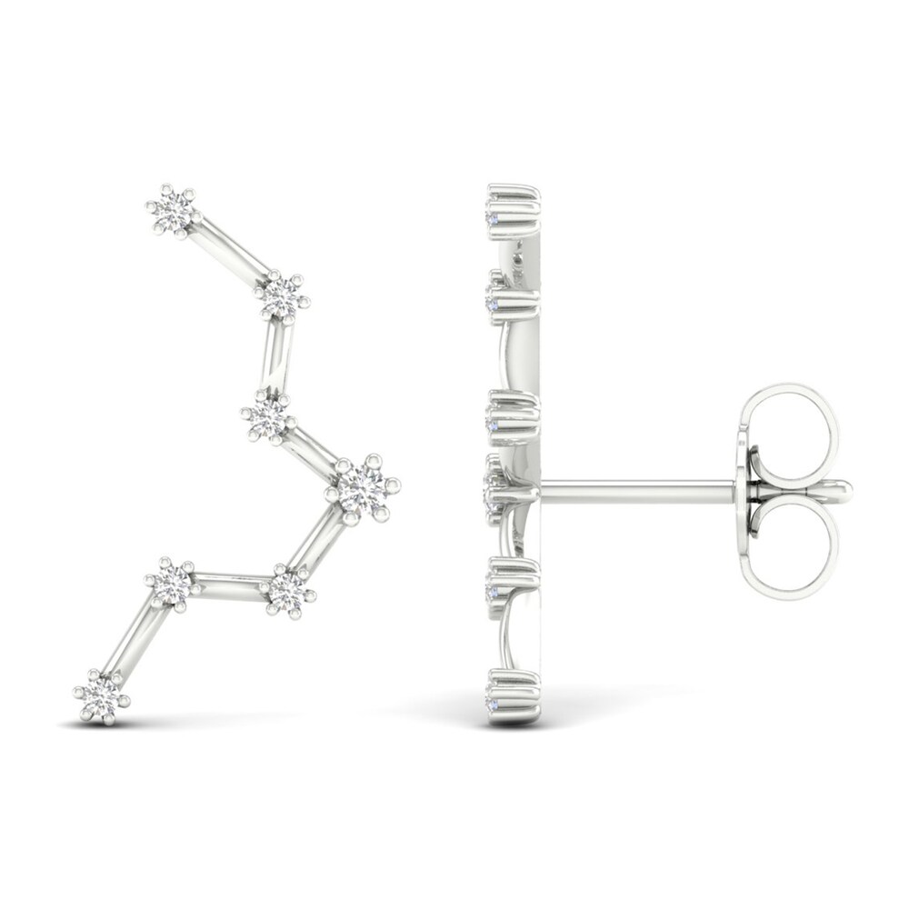 Diamond Pisces Constellation Earrings 1/8 ct tw Round 14K White Gold sBaGmYoD Diamond Pisces Constellation Earrings 1/8 ct tw Round 14K White Gold sBaGmYoD