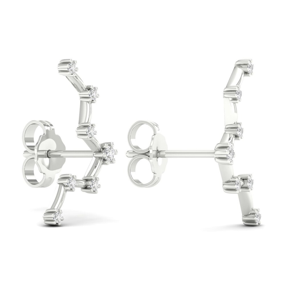 Diamond Pisces Constellation Earrings 1/8 ct tw Round 14K White Gold sBaGmYoD Diamond Pisces Constellation Earrings 1/8 ct tw Round 14K White Gold sBaGmYoD
