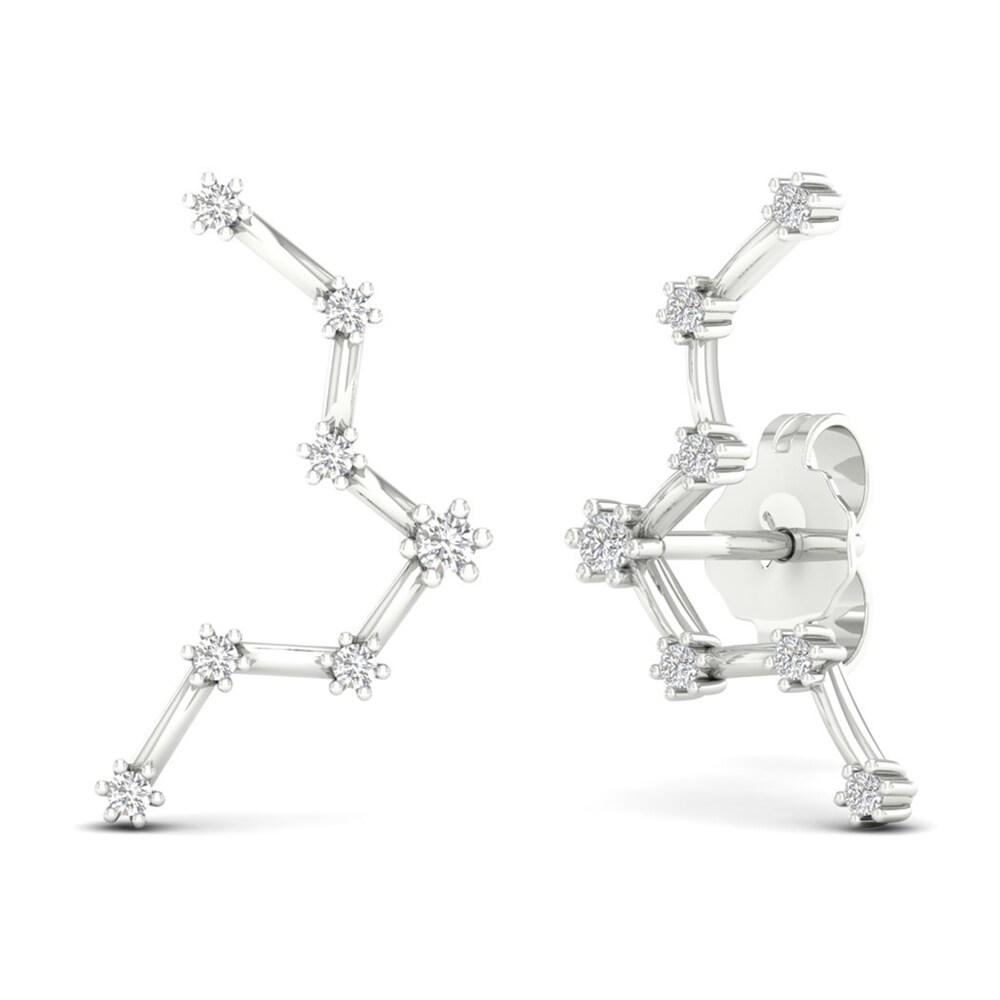 Diamond Pisces Constellation Earrings 1/8 ct tw Round 14K White Gold sBaGmYoD Diamond Pisces Constellation Earrings 1/8 ct tw Round 14K White Gold sBaGmYoD