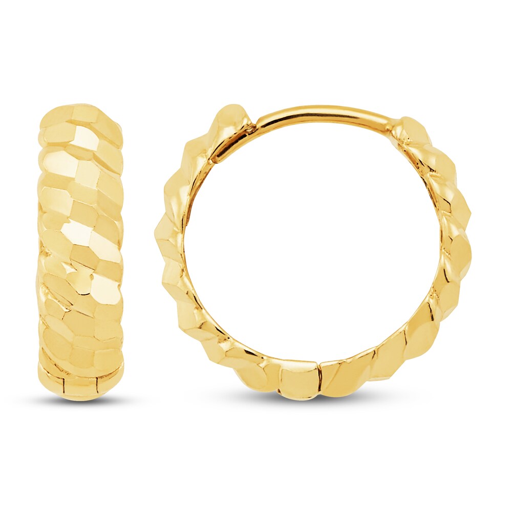 Faceted Huggie Earrings 10K Yellow Gold sGjmJiOf Faceted Huggie Earrings 10K Yellow Gold sGjmJiOf