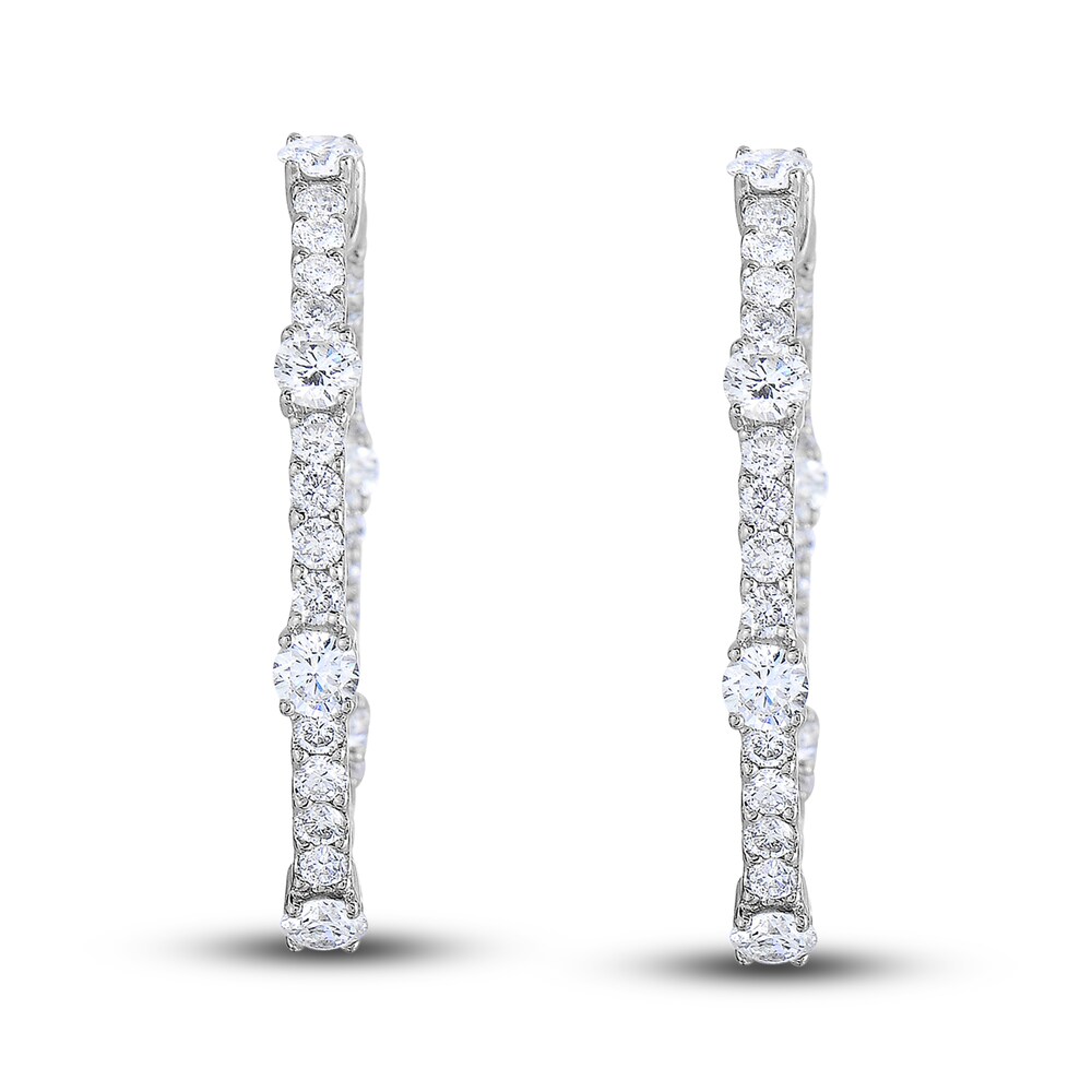 Diamond Hoop Earrings 2 ct tw Round 14K White Gold sWbDHxSI Diamond Hoop Earrings 2 ct tw Round 14K White Gold sWbDHxSI
