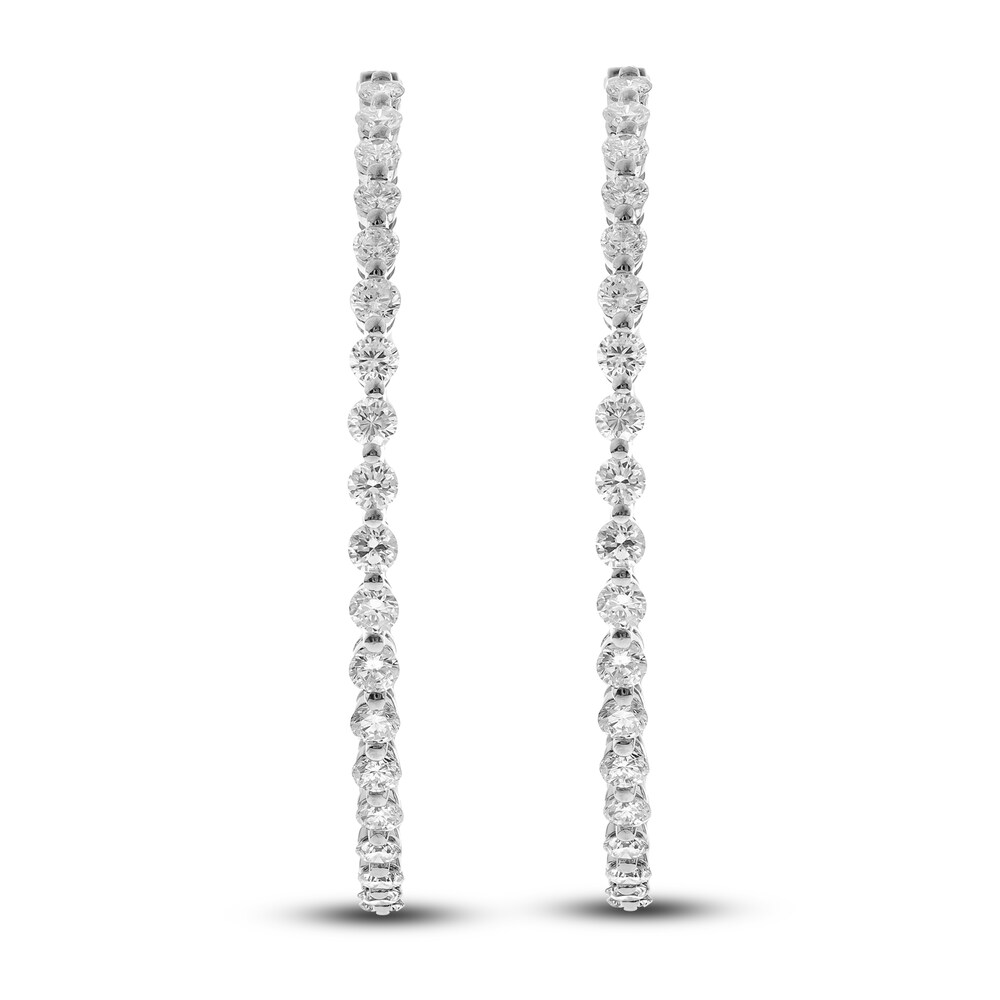 Diamond Hoop Earrings 6-1/3 ct tw Round 14K White Gold seUOiqU8 Diamond Hoop Earrings 6-1/3 ct tw Round 14K White Gold seUOiqU8