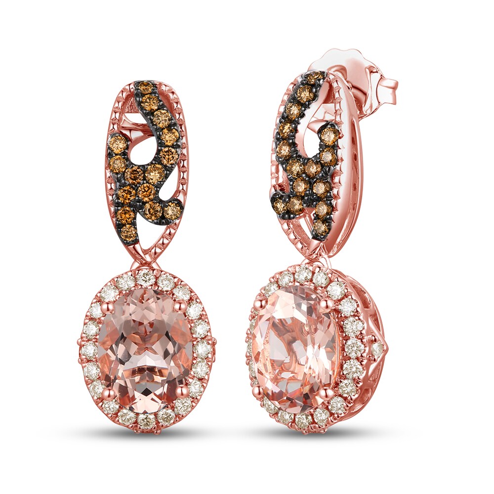 Le Vian Natural Morganite Earrings 1/2 ct tw Diamonds 14K Strawberry Gold srKLNg04 Le Vian Natural Morganite Earrings 1/2 ct tw Diamonds 14K Strawberry Gold srKLNg04