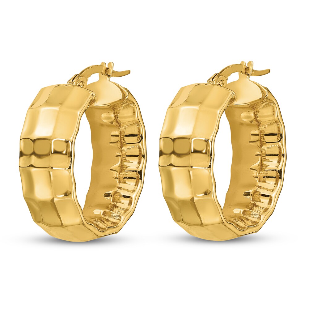 Textured Oval Hoop Earrings 14K Yellow Gold ssanr44I Textured Oval Hoop Earrings 14K Yellow Gold ssanr44I