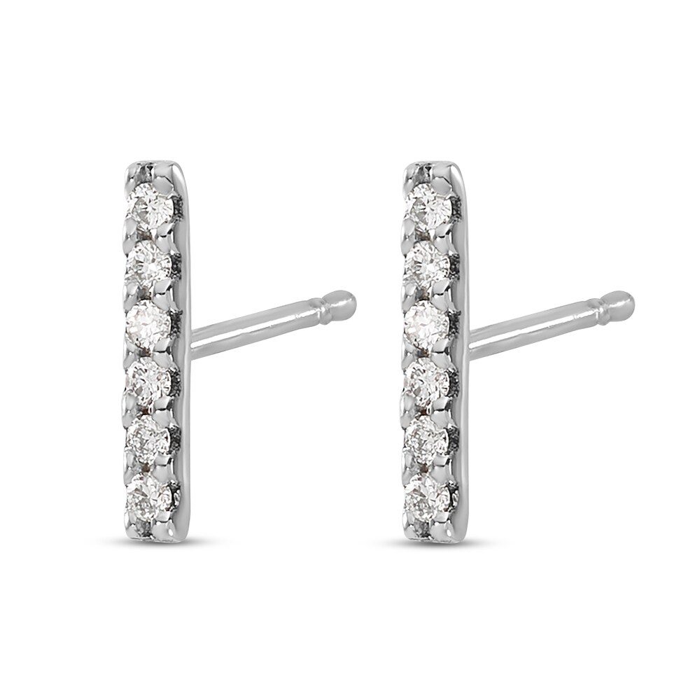 Diamond Bar Earrings 1/10 ct tw Round 14K White Gold t2gB4Noc Diamond Bar Earrings 1/10 ct tw Round 14K White Gold t2gB4Noc