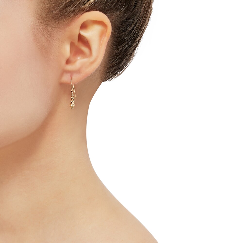Bead Drop Earrings 14K Yellow Gold tA1SERmX Bead Drop Earrings 14K Yellow Gold tA1SERmX