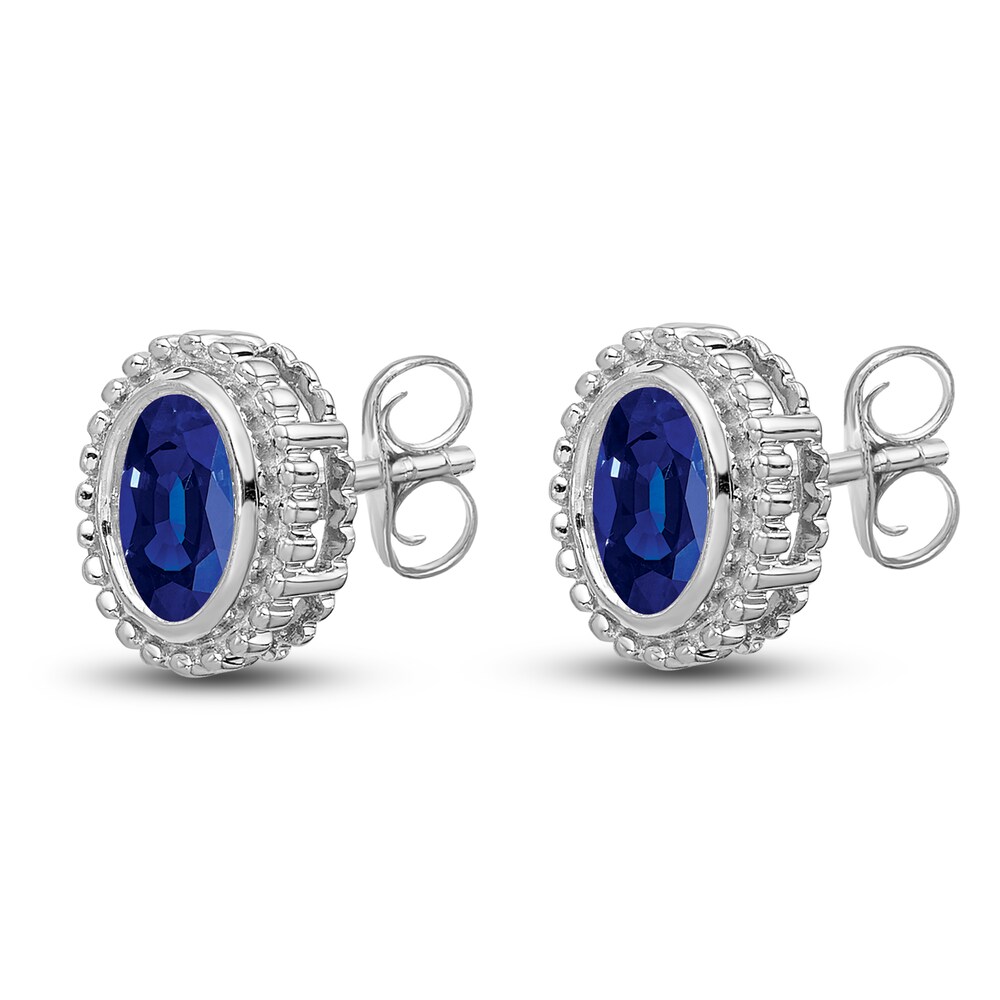 Natural Blue Sapphire Stud Earrings 14K White Gold tA78r1PD Natural Blue Sapphire Stud Earrings 14K White Gold tA78r1PD