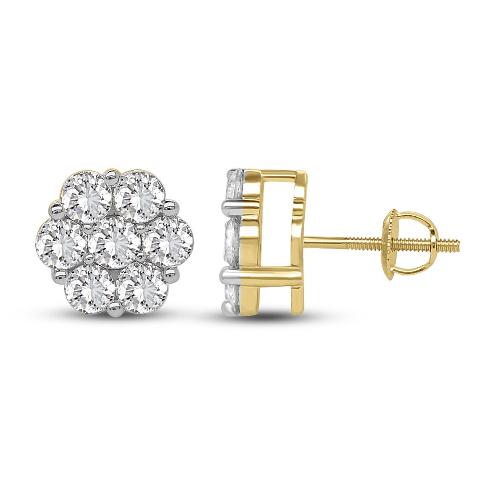 Diamond Stud Earrings 2 ct tw Round 14K Yellow Gold tPIJP1lD Diamond Stud Earrings 2 ct tw Round 14K Yellow Gold tPIJP1lD