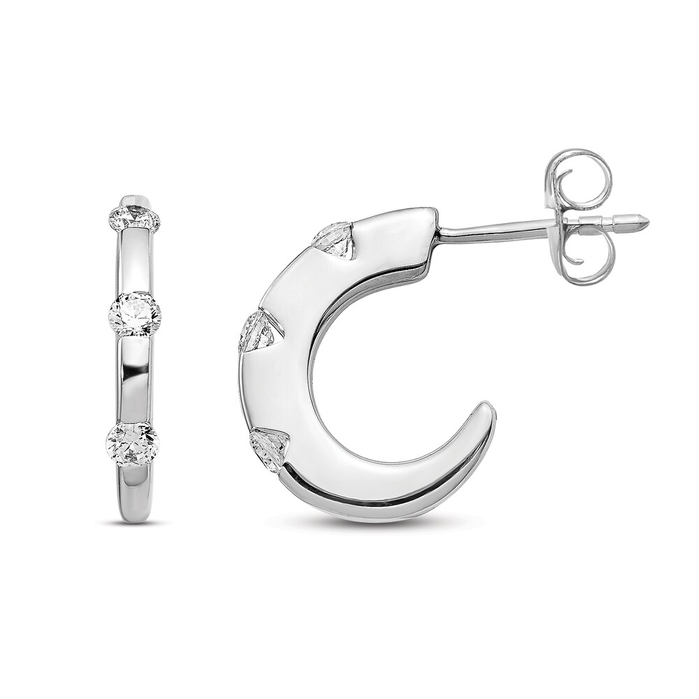 Diamond Hoop Earrings 1/3 ct tw Round 14K White Gold tQMCiNu8 Diamond Hoop Earrings 1/3 ct tw Round 14K White Gold tQMCiNu8