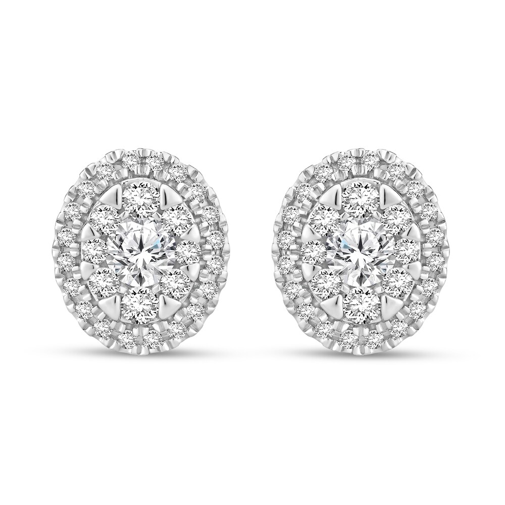 Diamond Stud Earrings 1 ct tw Round 14K White Gold tYX9xx87 Diamond Stud Earrings 1 ct tw Round 14K White Gold tYX9xx87