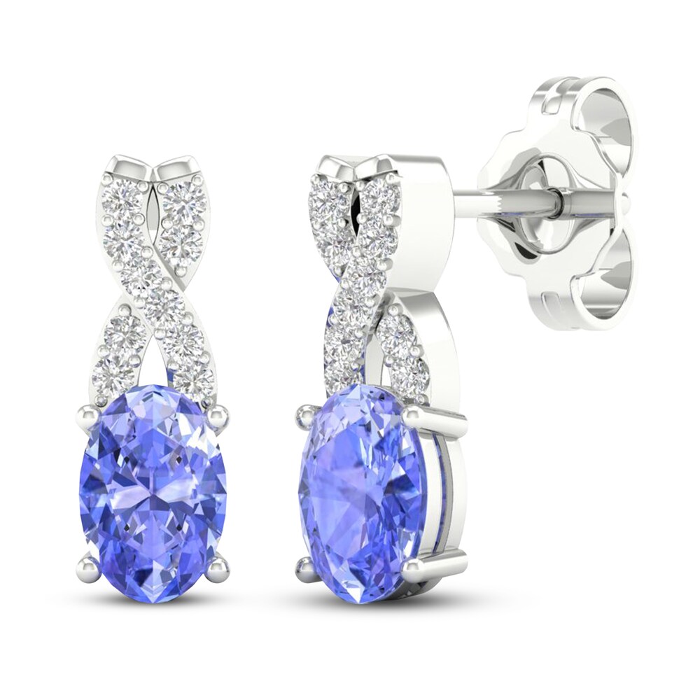 Tanzanite Earrings 1/15 ct tw Diamonds 10K White Gold tfpyN0UB Tanzanite Earrings 1/15 ct tw Diamonds 10K White Gold tfpyN0UB