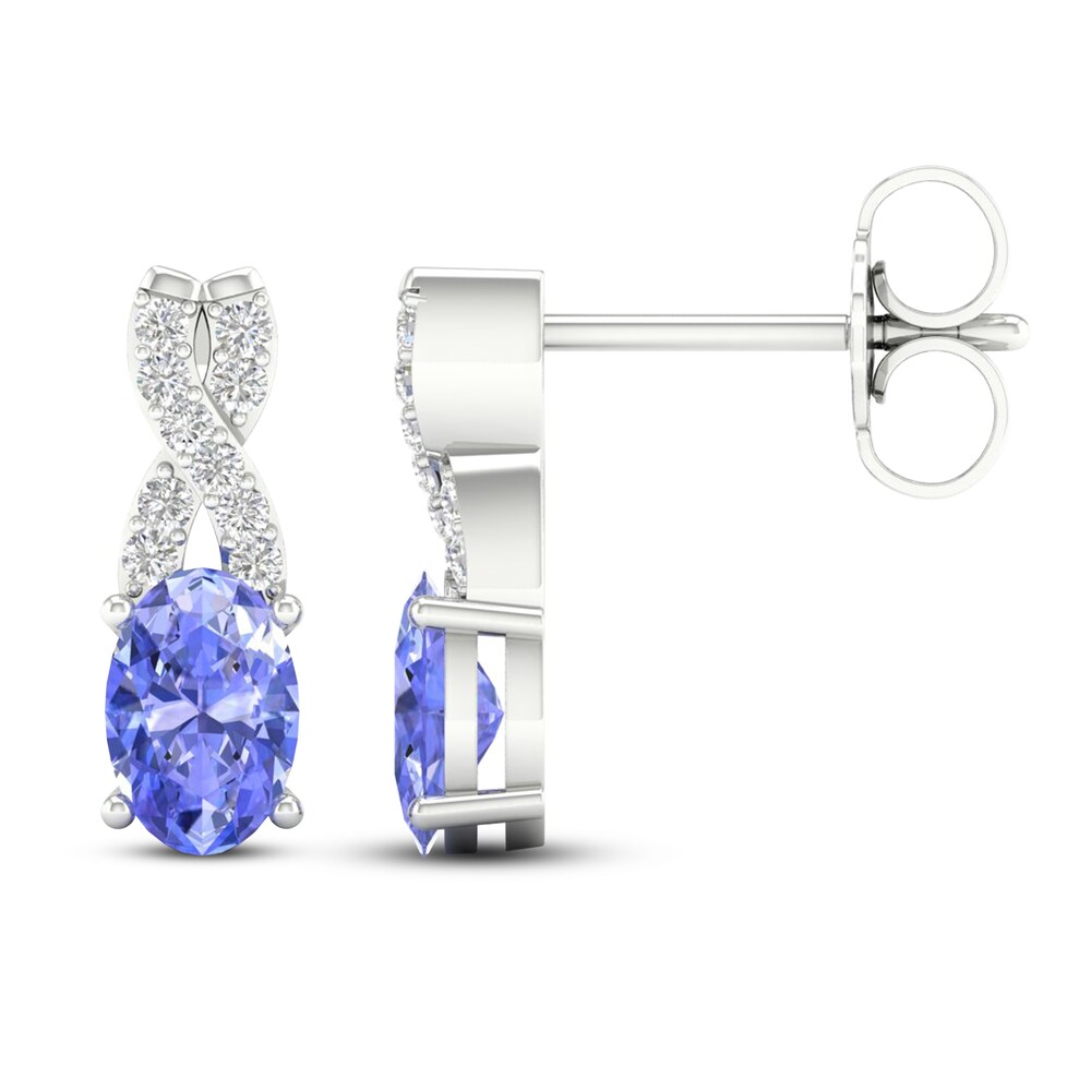 Tanzanite Earrings 1/15 ct tw Diamonds 10K White Gold tfpyN0UB Tanzanite Earrings 1/15 ct tw Diamonds 10K White Gold tfpyN0UB