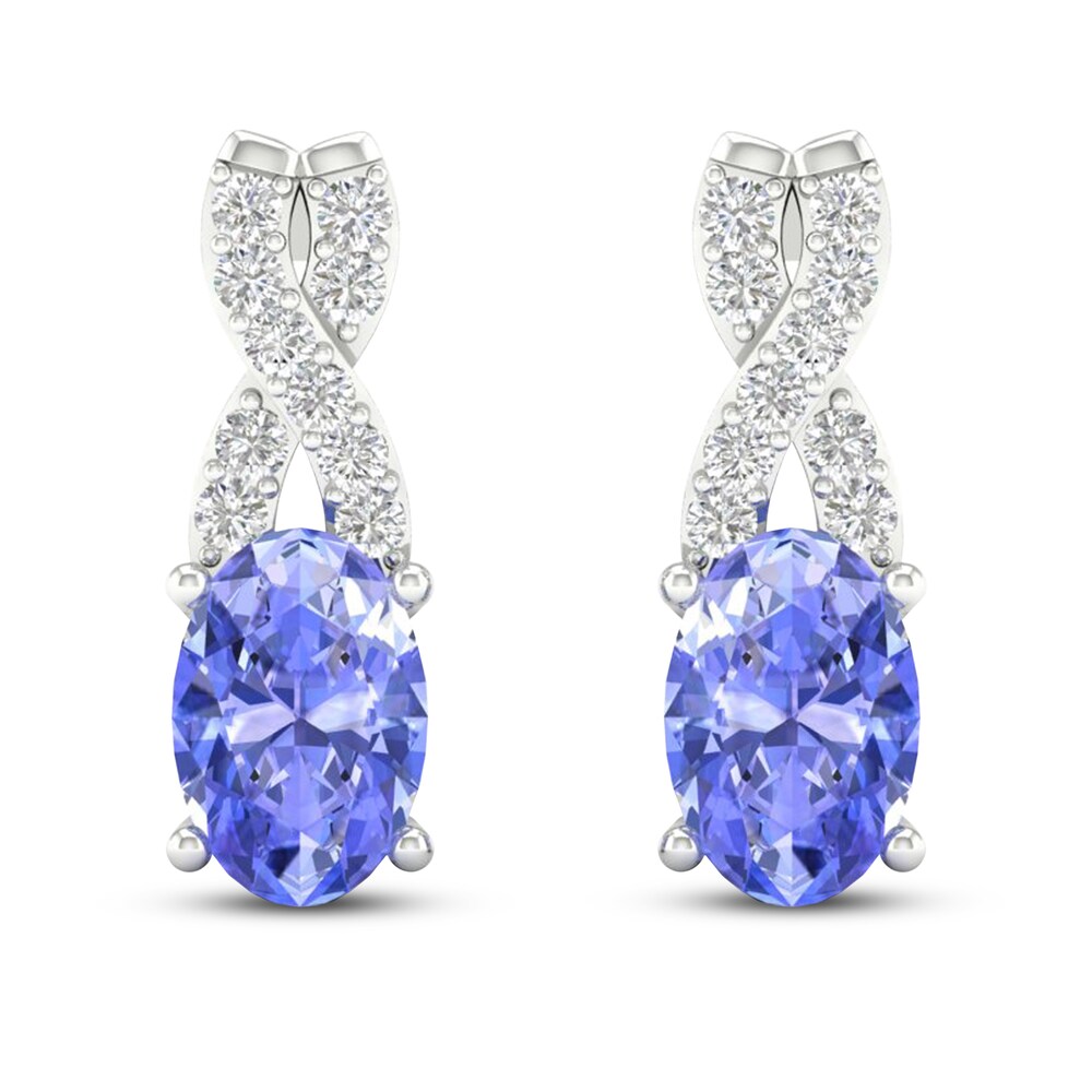 Tanzanite Earrings 1/15 ct tw Diamonds 10K White Gold tfpyN0UB Tanzanite Earrings 1/15 ct tw Diamonds 10K White Gold tfpyN0UB