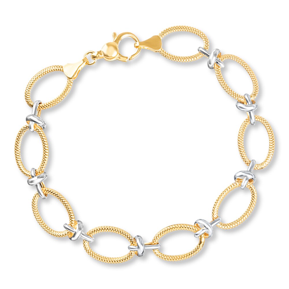 Link Bracelet 14K Two-Tone Gold 8" Length tuyluIaX