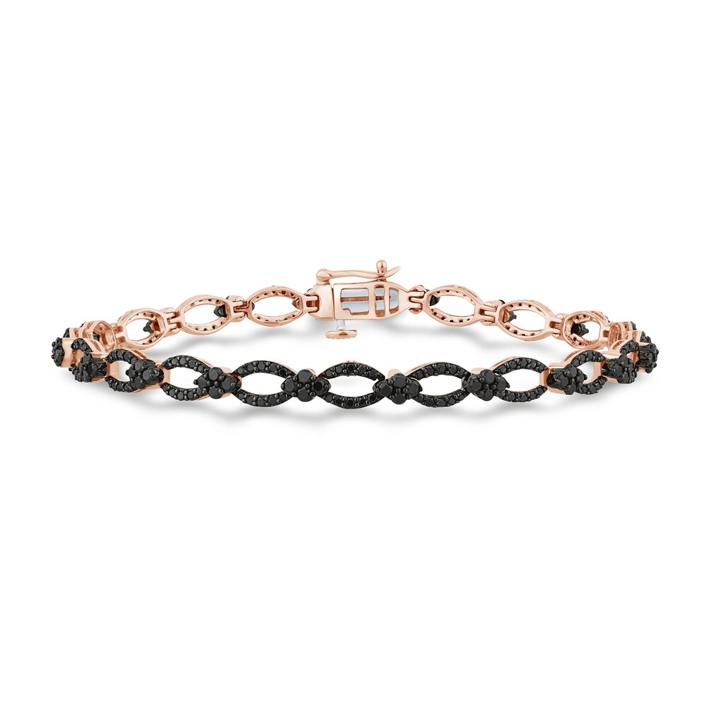 Pnina Tornai Black Diamond Bracelet 2-1/4 ct tw Round 14K Rose Gold 7" u9Y6295A Pnina Tornai Black Diamond Bracelet 2-1/4 ct tw Round 14K Rose Gold 7" u9Y6295A