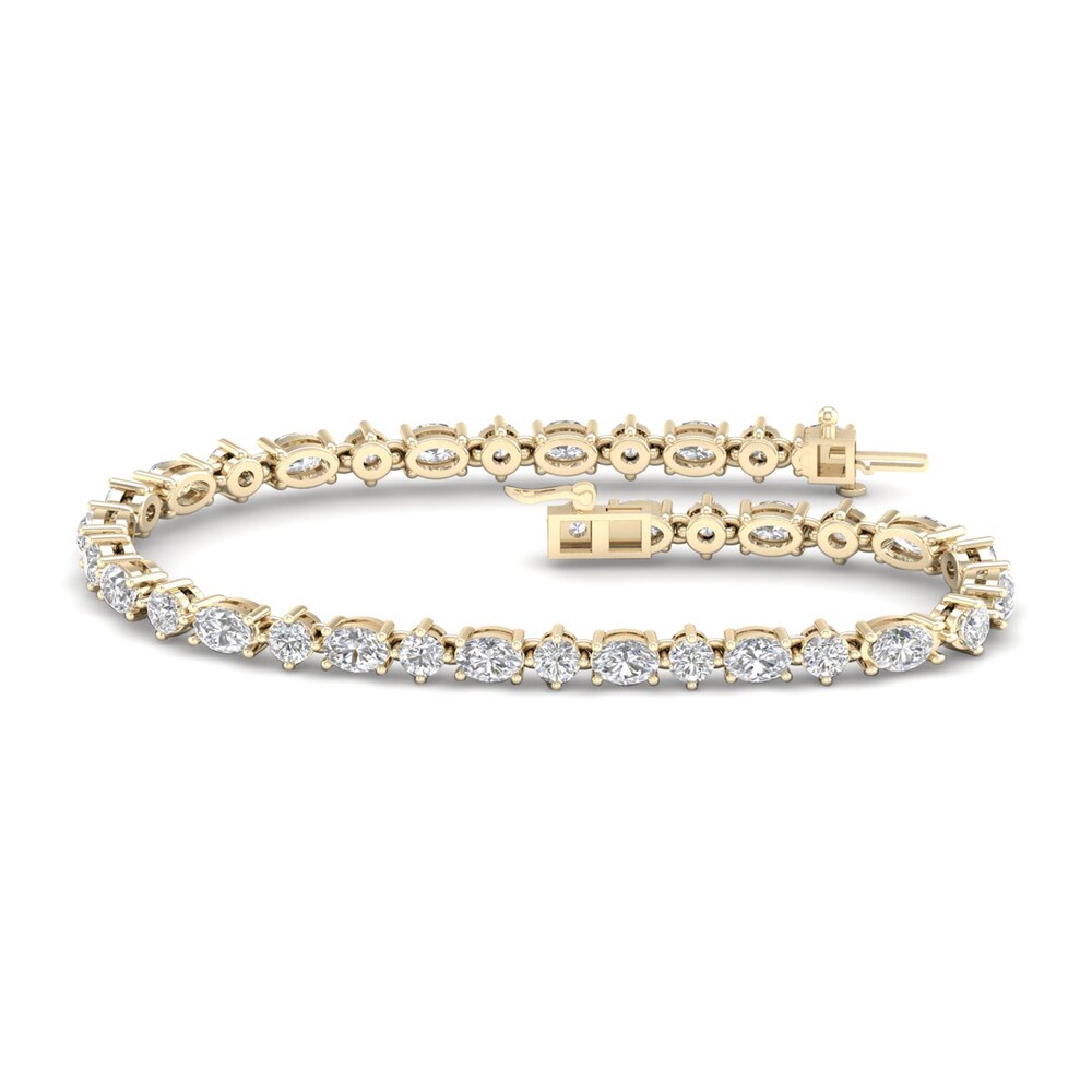 Lab-Created Diamond Tennis Bracelet 7 ct tw Round/Oval 14K White Gold uGF4H5r5