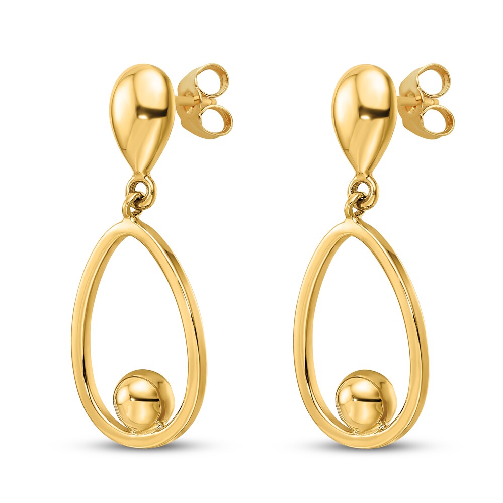 Oval Round Ball Dangle Earring 14K Yellow Gold uI3ghYjk Oval Round Ball Dangle Earring 14K Yellow Gold uI3ghYjk
