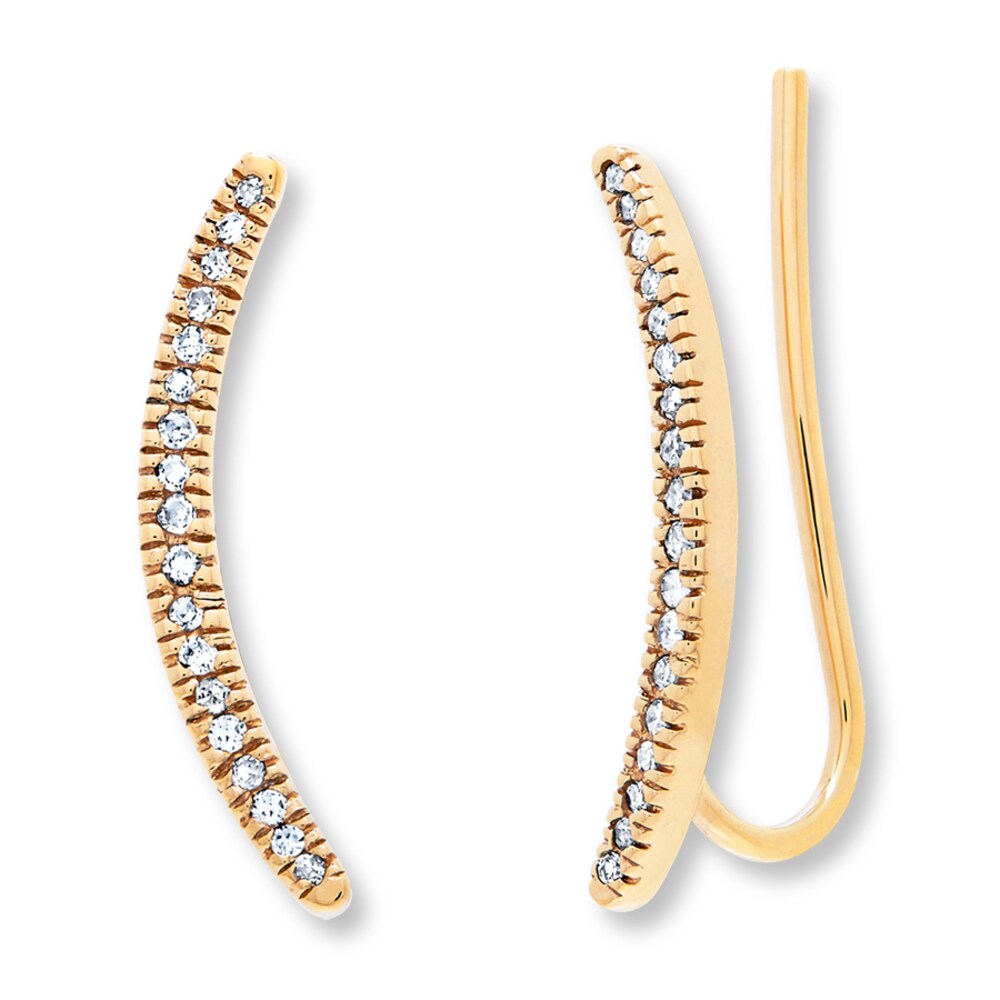 Diamond Earring Climbers 1/10 ct tw Round-cut 10K Yellow Gold uVXlb0dd Diamond Earring Climbers 1/10 ct tw Round-cut 10K Yellow Gold uVXlb0dd