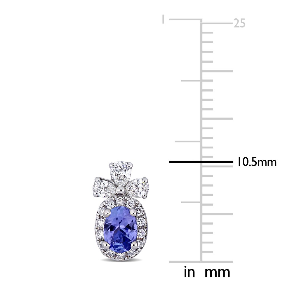 Natural Tanzanite Floral Earrings 3/4 ct tw Round 14K White Gold uf7N9DSb Natural Tanzanite Floral Earrings 3/4 ct tw Round 14K White Gold uf7N9DSb