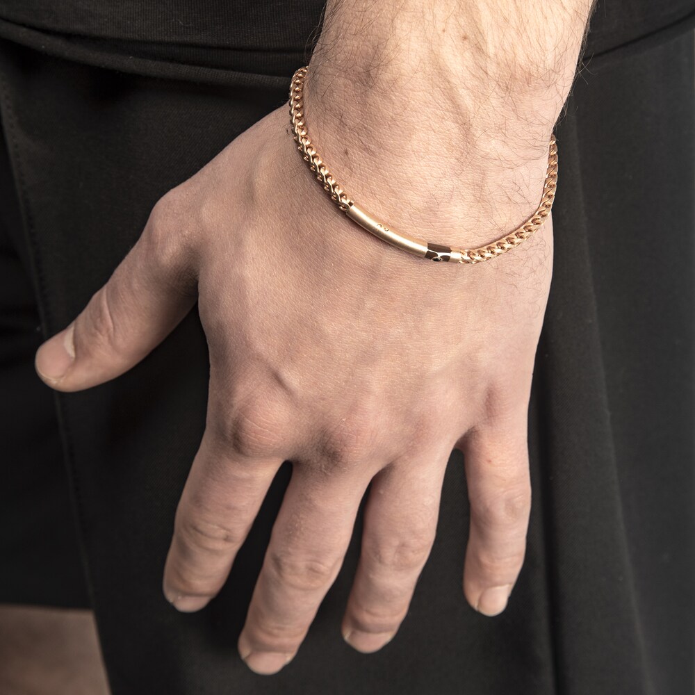 Marco Dal Maso Men\'s Black Diamond Accent Bracelet Brown Enamel Sterling Silver/18K Rose Gold-Plated 8\" uoOvuXEP Marco Dal Maso Men\'s Black Diamond Accent Bracelet Brown Enamel Sterling Silver/18K Rose Gold-Plated 8\" uoOvuXEP