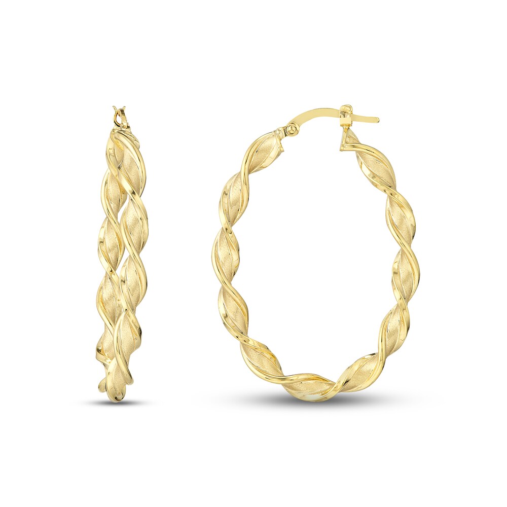 Oval Twisted Hoop Earrings 14K Yellow Gold uoVLtmWh Oval Twisted Hoop Earrings 14K Yellow Gold uoVLtmWh