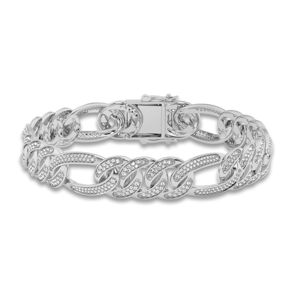 Men's Diamond Bracelet 3 ct tw Round 10K White Gold 8.5" upaoDAkr Men's Diamond Bracelet 3 ct tw Round 10K White Gold 8.5" upaoDAkr