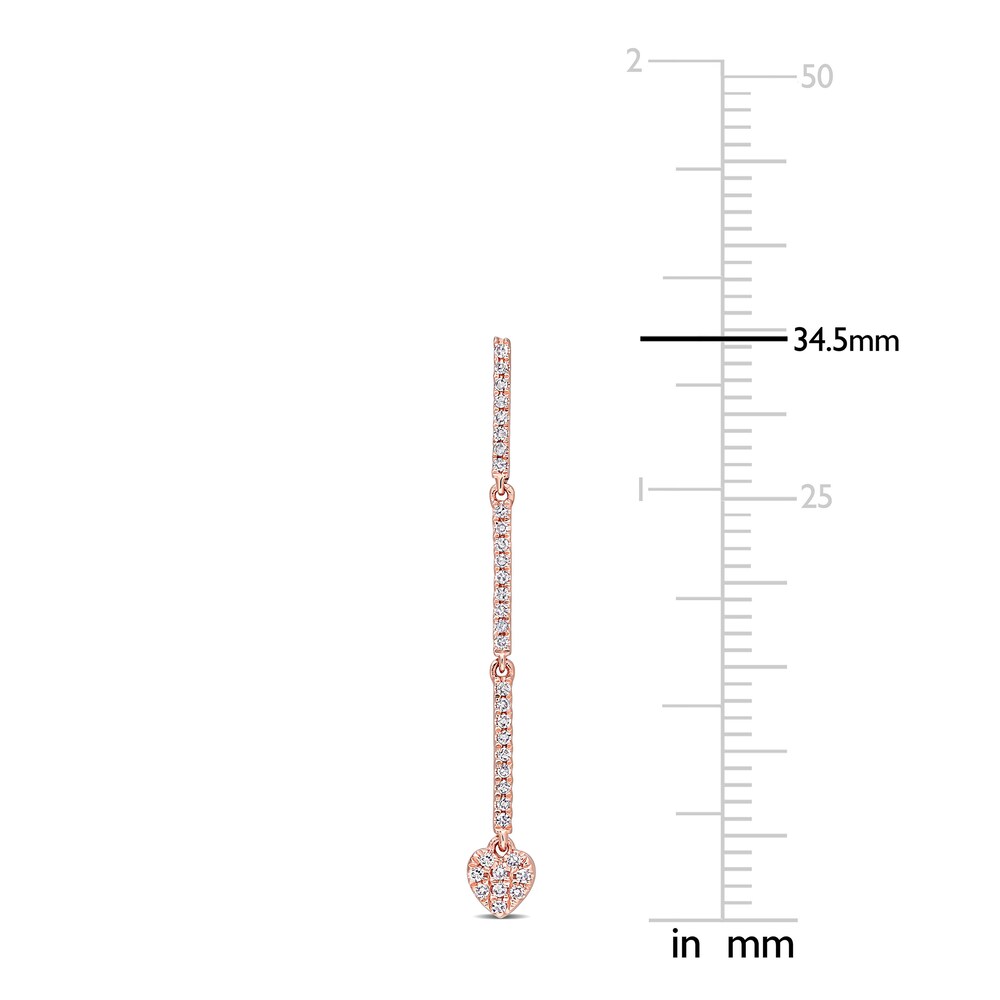 Diamond Linear Earrings 1/5 ct tw Round 14K Rose Gold uqTROvhJ Diamond Linear Earrings 1/5 ct tw Round 14K Rose Gold uqTROvhJ