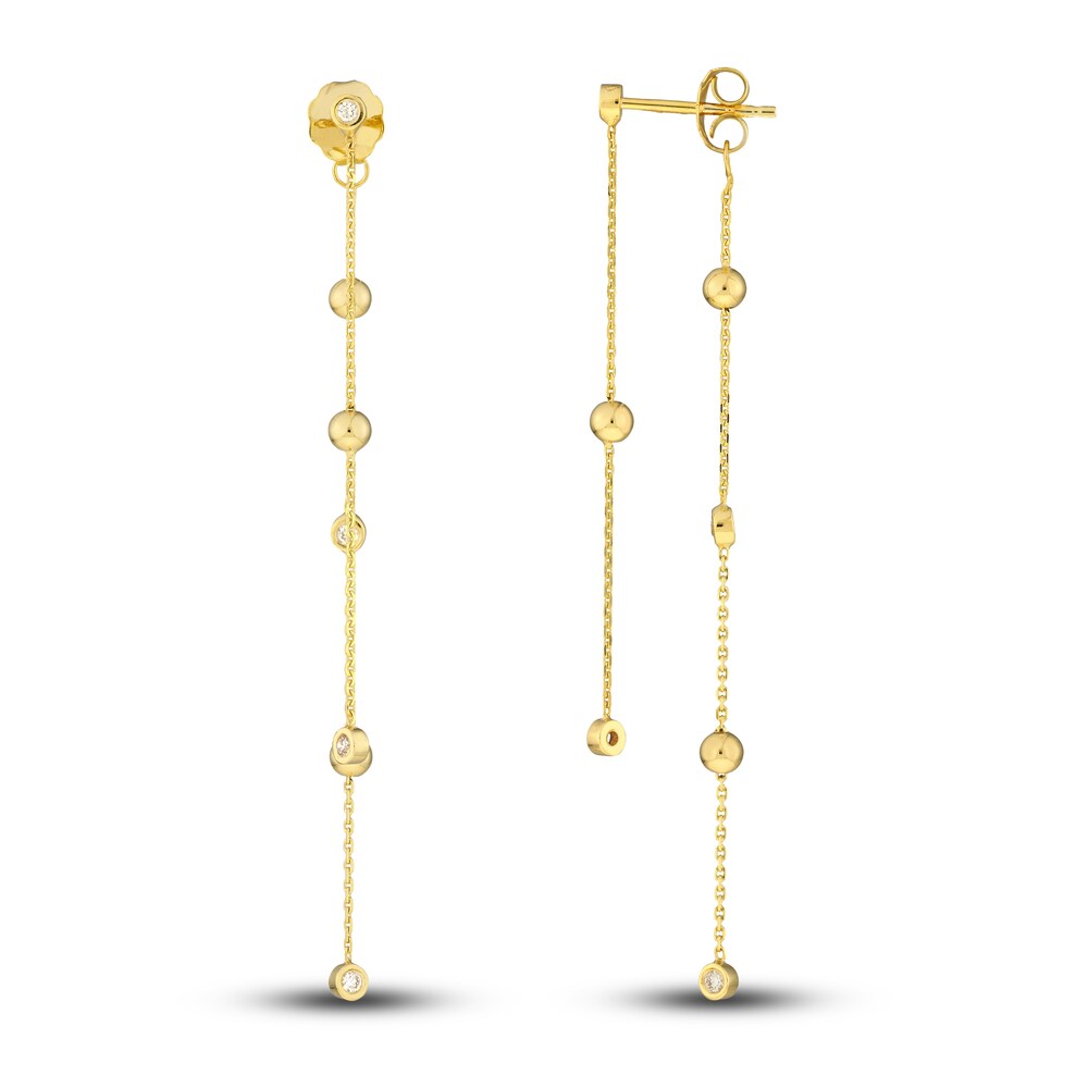 Diamond Drop Earrings 1/10 ct tw Round 14K Yellow Gold uw6QEigf Diamond Drop Earrings 1/10 ct tw Round 14K Yellow Gold uw6QEigf