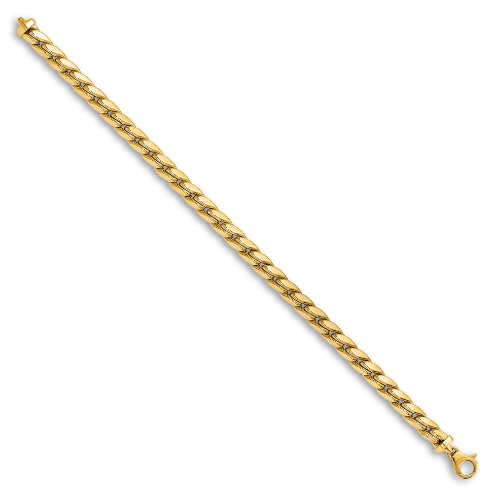 Men's Polished Curb Link Bracelet 14K Yellow Gold v2tKIG0B Men's Polished Curb Link Bracelet 14K Yellow Gold v2tKIG0B