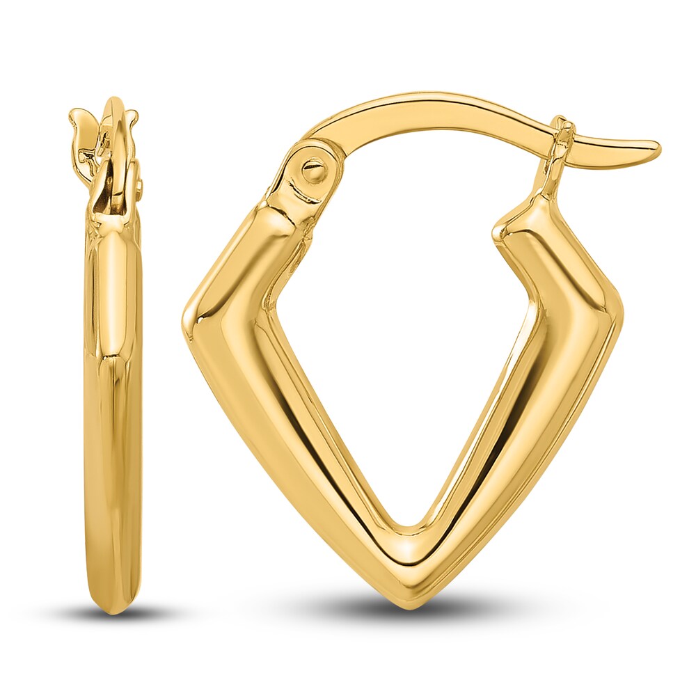 High-Polish Fancy Hoop Earrings 14K Yellow Gold 14mm vF3x84FW High-Polish Fancy Hoop Earrings 14K Yellow Gold 14mm vF3x84FW