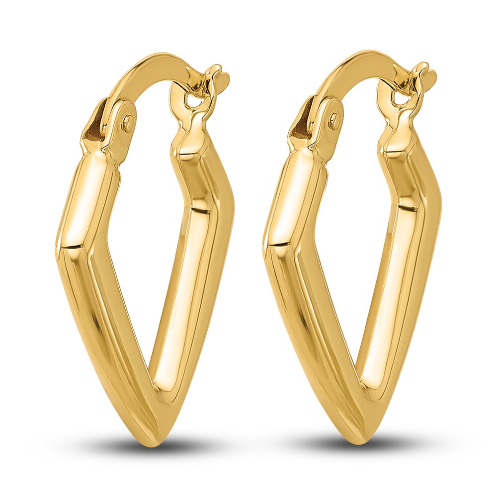 High-Polish Fancy Hoop Earrings 14K Yellow Gold 14mm vF3x84FW High-Polish Fancy Hoop Earrings 14K Yellow Gold 14mm vF3x84FW