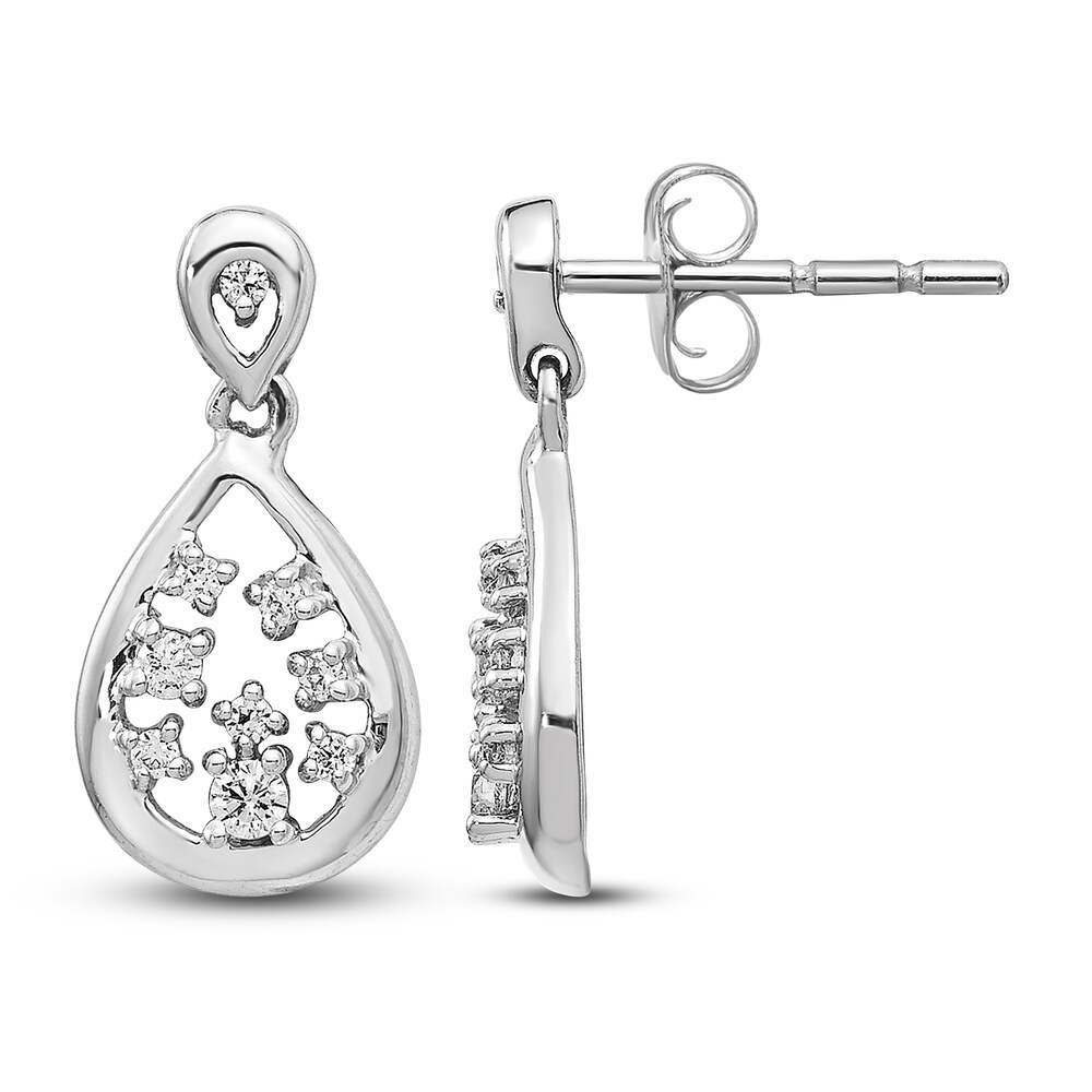 Diamond Dangle Earrings 1/6 ct tw Round 14K White Gold vJAuZ8wa Diamond Dangle Earrings 1/6 ct tw Round 14K White Gold vJAuZ8wa