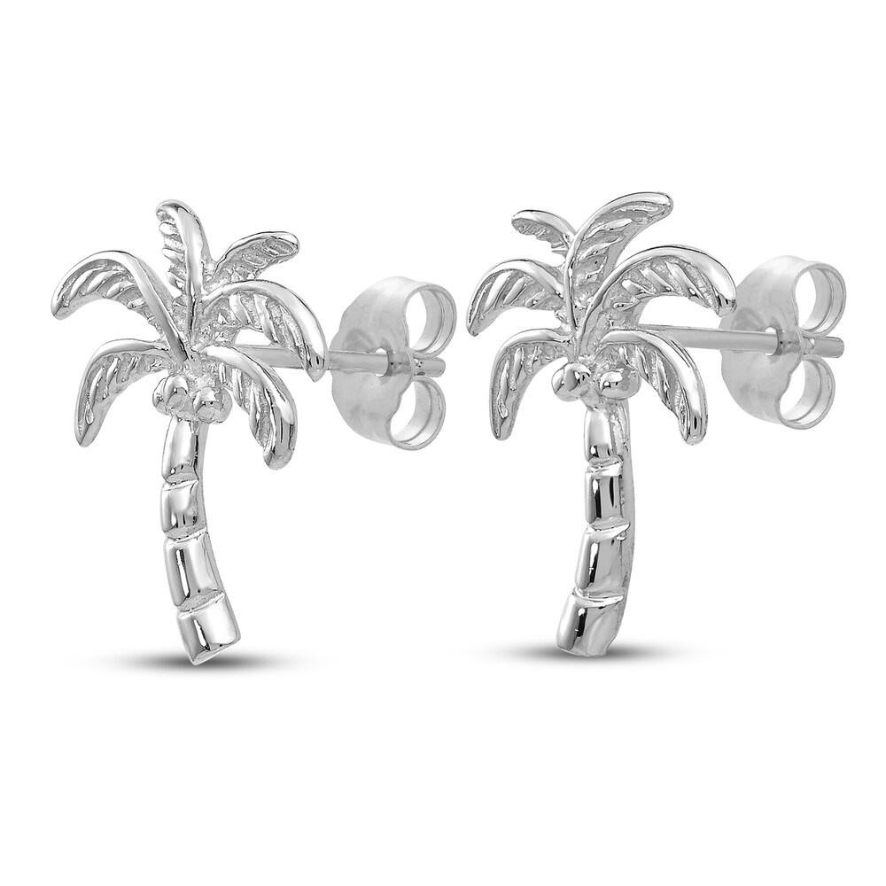 Palm Tree Stud Earrings 14K White Gold vK9Ud08y Palm Tree Stud Earrings 14K White Gold vK9Ud08y