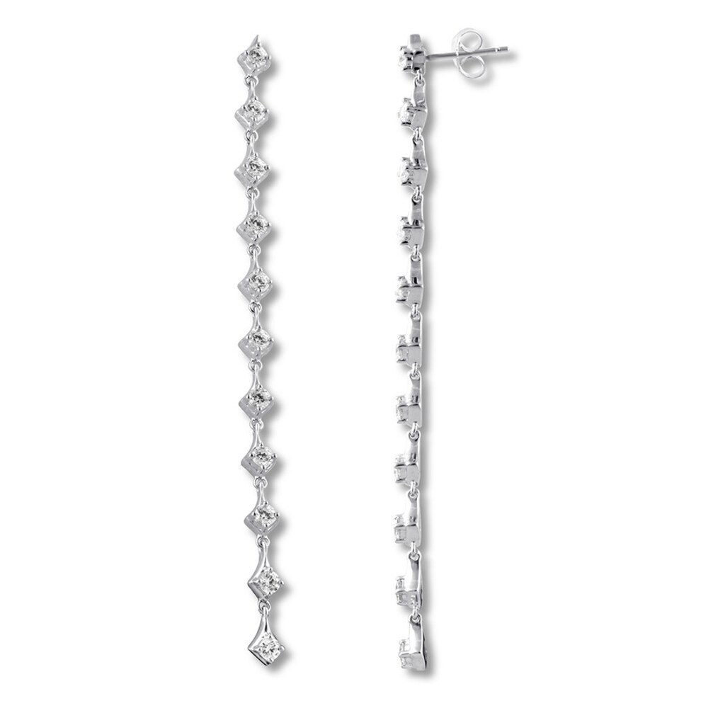 Diamond Dangle Earrings 1-1/4 ct tw Round 14K White Gold vTHCipbi Diamond Dangle Earrings 1-1/4 ct tw Round 14K White Gold vTHCipbi