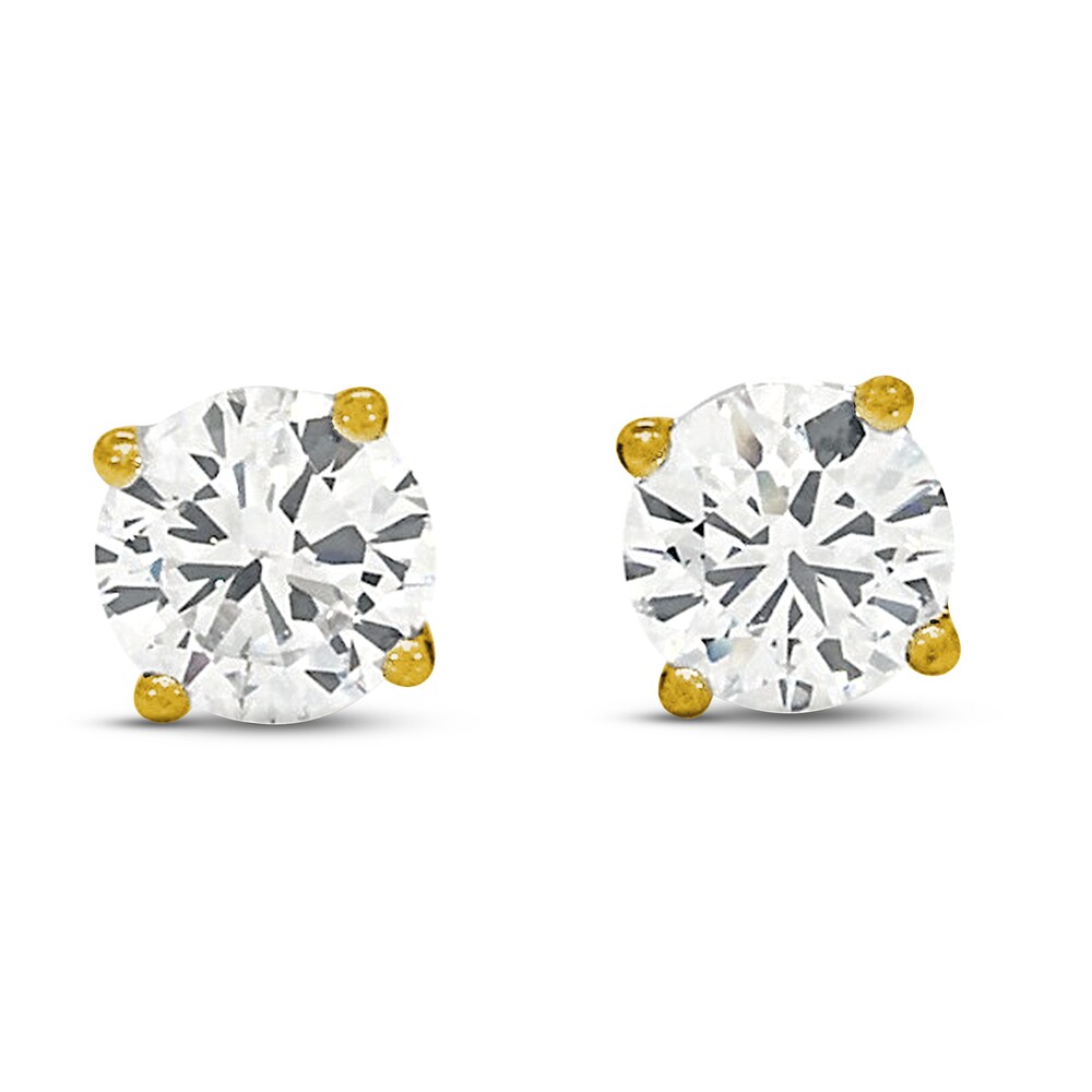 Lab-Created Diamond Solitaire Stud Earrings 1 1/4 ct tw Round 14K Yellow Gold (SI2/F) vZIxhx8H Lab-Created Diamond Solitaire Stud Earrings 1 1/4 ct tw Round 14K Yellow Gold (SI2/F) vZIxhx8H