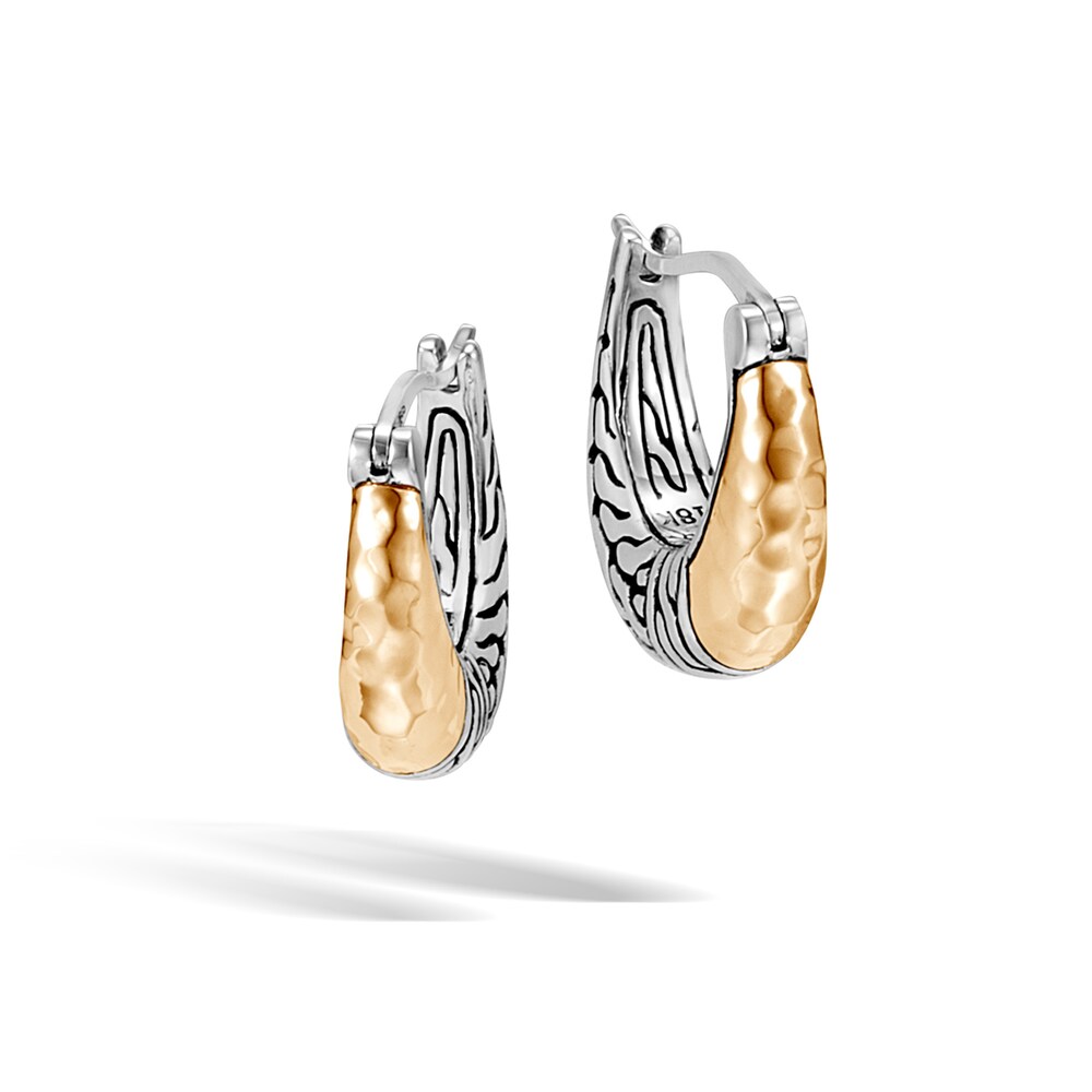 John Hardy Classic Chain Hammered Hoop Earrings Sterling Silver/18K Yellow Gold viSKJyr3 John Hardy Classic Chain Hammered Hoop Earrings Sterling Silver/18K Yellow Gold viSKJyr3