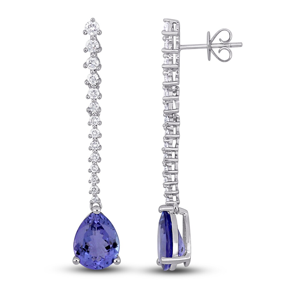 Natural Tanzanite Drop Earrings 3/4 ct tw Round 14K White Gold vzi4ORL4 Natural Tanzanite Drop Earrings 3/4 ct tw Round 14K White Gold vzi4ORL4
