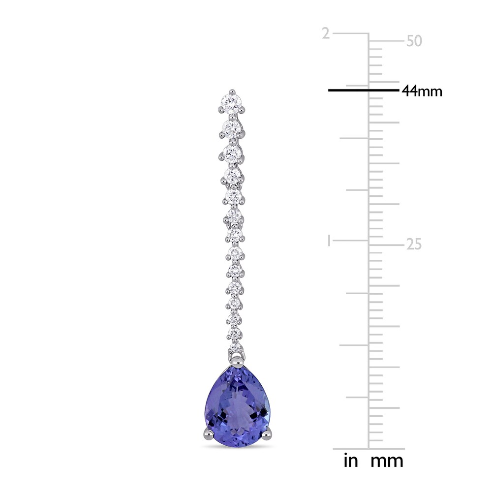 Natural Tanzanite Drop Earrings 3/4 ct tw Round 14K White Gold vzi4ORL4 Natural Tanzanite Drop Earrings 3/4 ct tw Round 14K White Gold vzi4ORL4