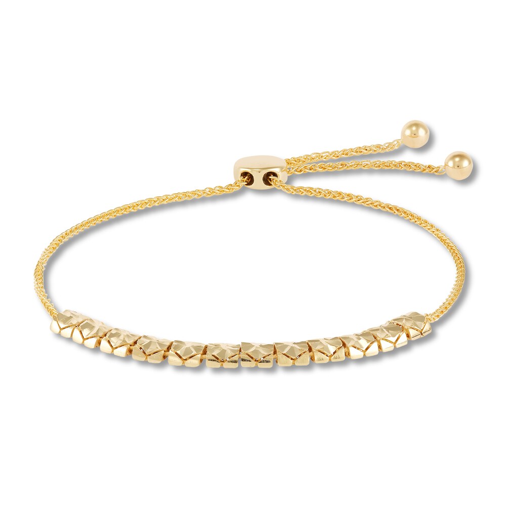 Italia D'Oro Diamond-Cut Bolo Bracelet 14K Yellow Gold w4aeHJbs